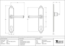 Load image into Gallery viewer, 33273 Black Gothic Lever Espag. Lock Set
