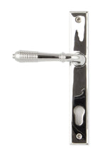 Load image into Gallery viewer, 33305 Polished Chrome Reeded Slimline Lever Espag. Lock Set
