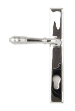 Load image into Gallery viewer, 33305 Polished Chrome Reeded Slimline Lever Espag. Lock Set
