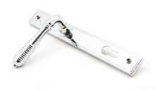 Load image into Gallery viewer, 33305 Polished Chrome Reeded Slimline Lever Espag. Lock Set
