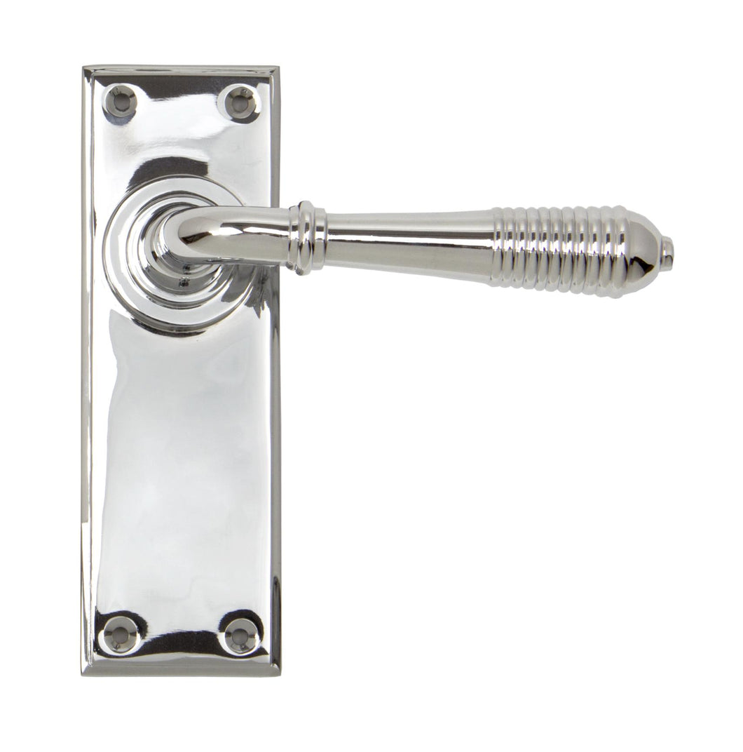 33307 Polished Chrome Reeded Lever Latch Set