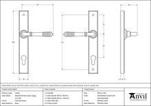 Load image into Gallery viewer, 33316 Polished Nickel Reeded Slimline Lever Espag. Lock Set
