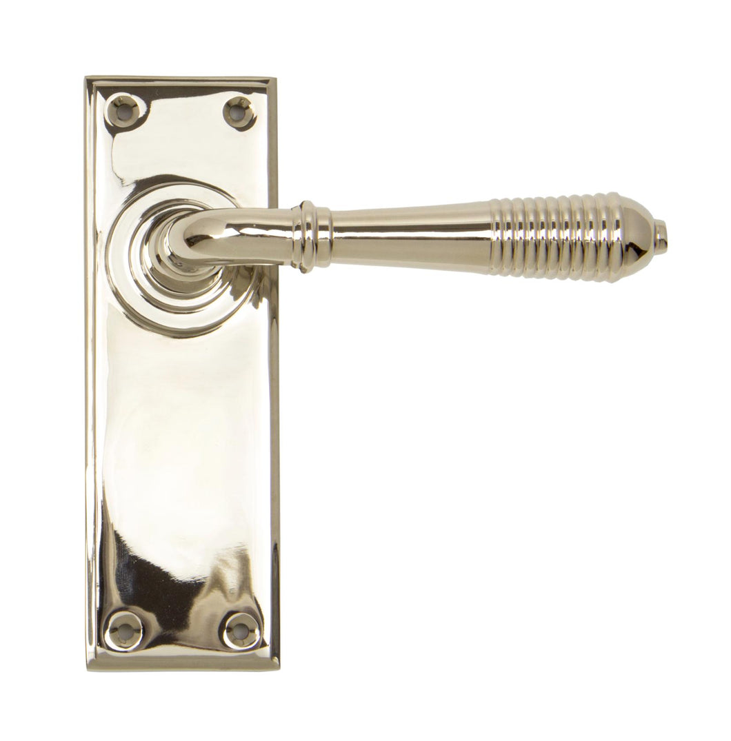 33325 Polished Nickel Reeded Lever Latch Set