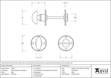 Load image into Gallery viewer, 33382 Black Round Bathroom Thumbturn

