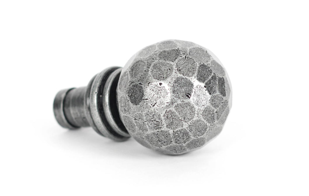 33397 Pewter Hammered Ball Curtain Finial (pair)