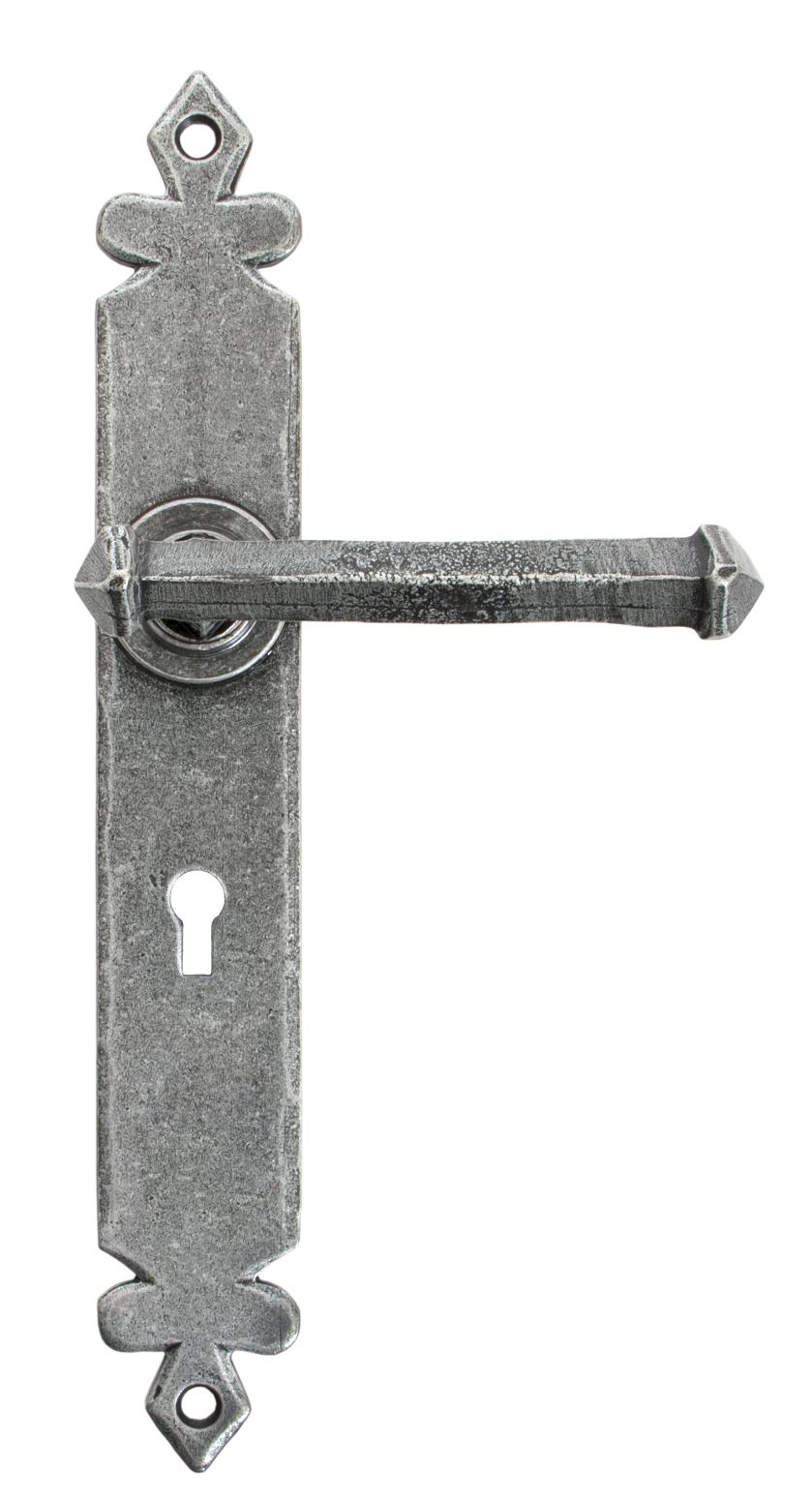 33608 Pewter Tudor Lever Lock Set