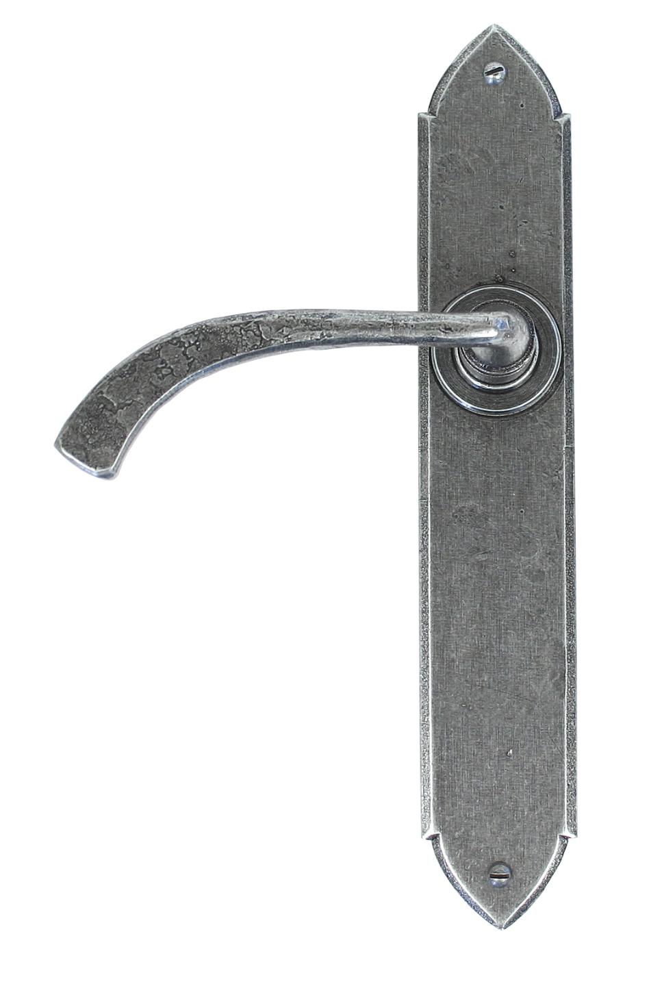 33635 Pewter Gothic Curved Sprung Lever Latch Set