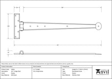Load image into Gallery viewer, 33656 Pewter 18" Penny End T Hinge (pair)
