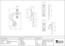 Load image into Gallery viewer, 33725 Pewter Locking Monkeytail Fastener - LH
