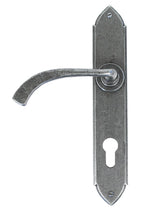 Load image into Gallery viewer, 33765 Pewter Gothic Curved Lever Espag. Lock Set
