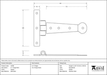 Load image into Gallery viewer, 33788 Pewter 6" Penny End T Hinge (pair)
