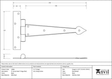 Load image into Gallery viewer, 33806 Black 9" Arrow Head T Hinge (pair)
