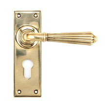 Load image into Gallery viewer, 45313 Aged Brass Hinton Lever Euro Lock Set
