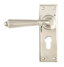 Load image into Gallery viewer, 45325 Polished Nickel Hinton Lever Euro Lock Set
