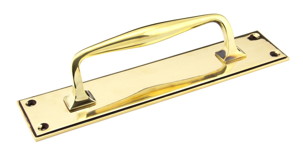 45379 Aged Brass 300mm Art Deco Pull Handle on Backplate