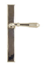 Load image into Gallery viewer, 45425 Polished Nickel Reeded Slimline Lever Latch Set
