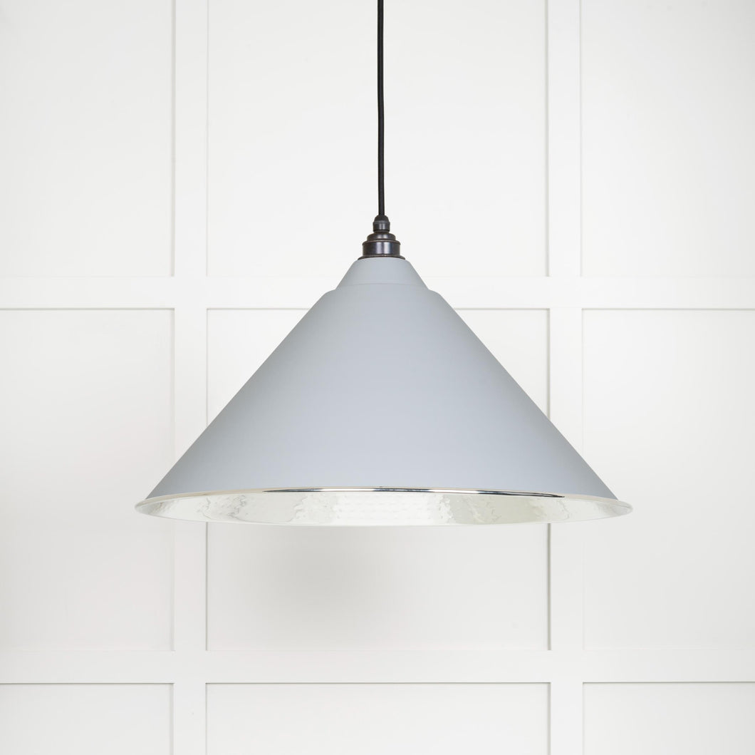 45433BI Hammered Nickel Hockley Pendant in Birch