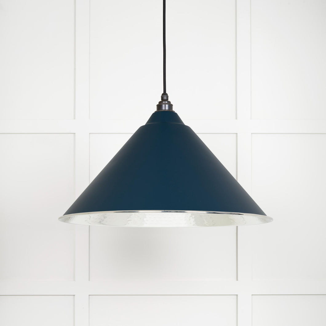 45433DU Hammered Nickel Hockley Pendant in Dusk