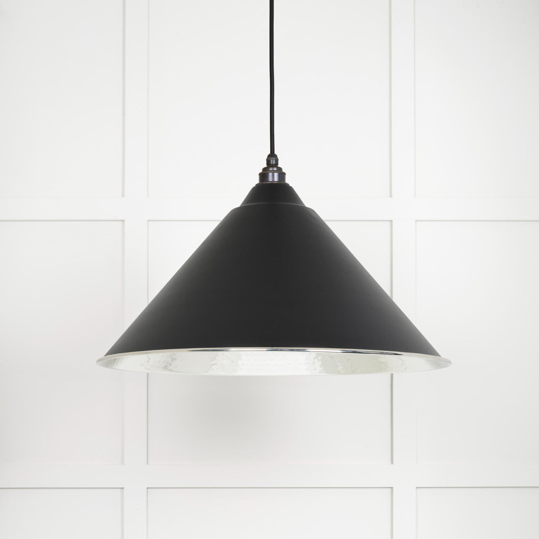 45433EB Hammered Nickel Hockley Pendant in Elan Black