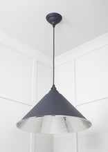 Load image into Gallery viewer, 45433SL Hammered Nickel Hockley Pendant in Slate
