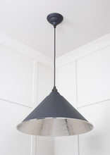 Load image into Gallery viewer, 45433SL Hammered Nickel Hockley Pendant in Slate
