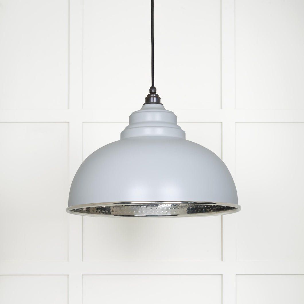 45472BI Hammered Nickel Harborne Pendant in Birch