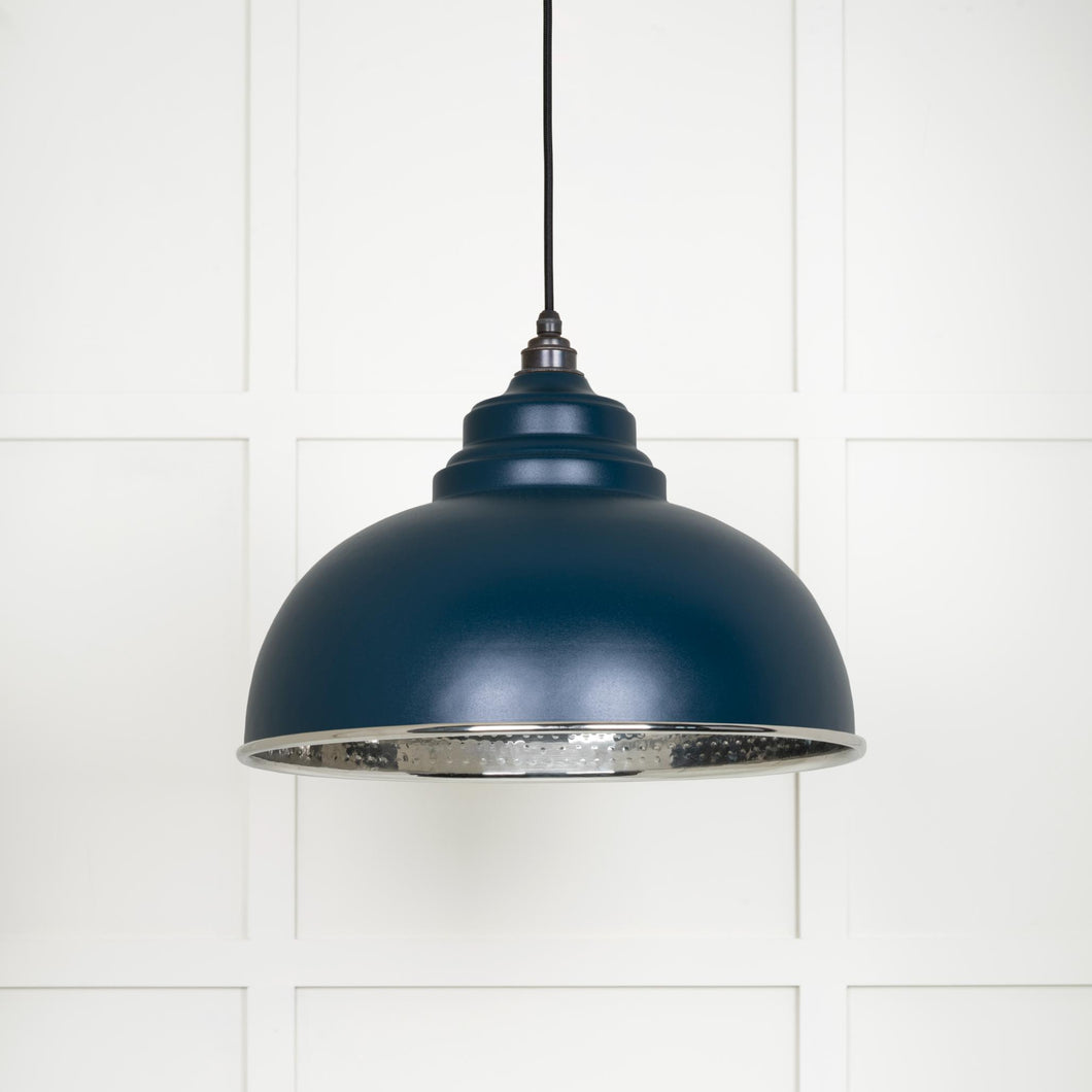 45472DU Hammered Nickel Harborne Pendant in Dusk