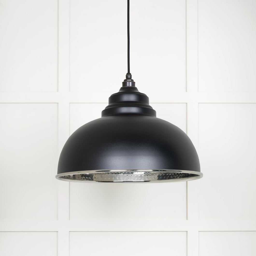 45472EB Hammered Nickel Harborne Pendant in Elan Black