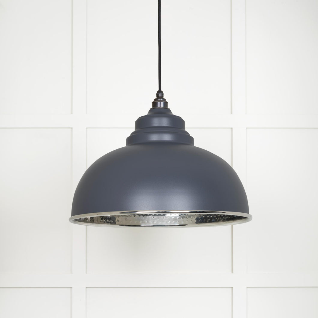 45472SL Hammered Nickel Harborne Pendant in Slate
