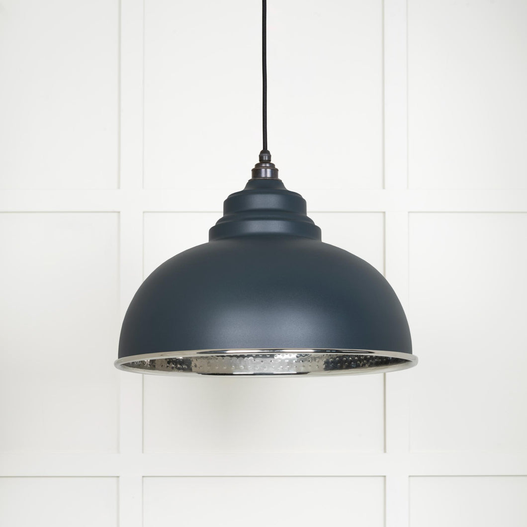 45472SO Hammered Nickel Harborne Pendant in Soot