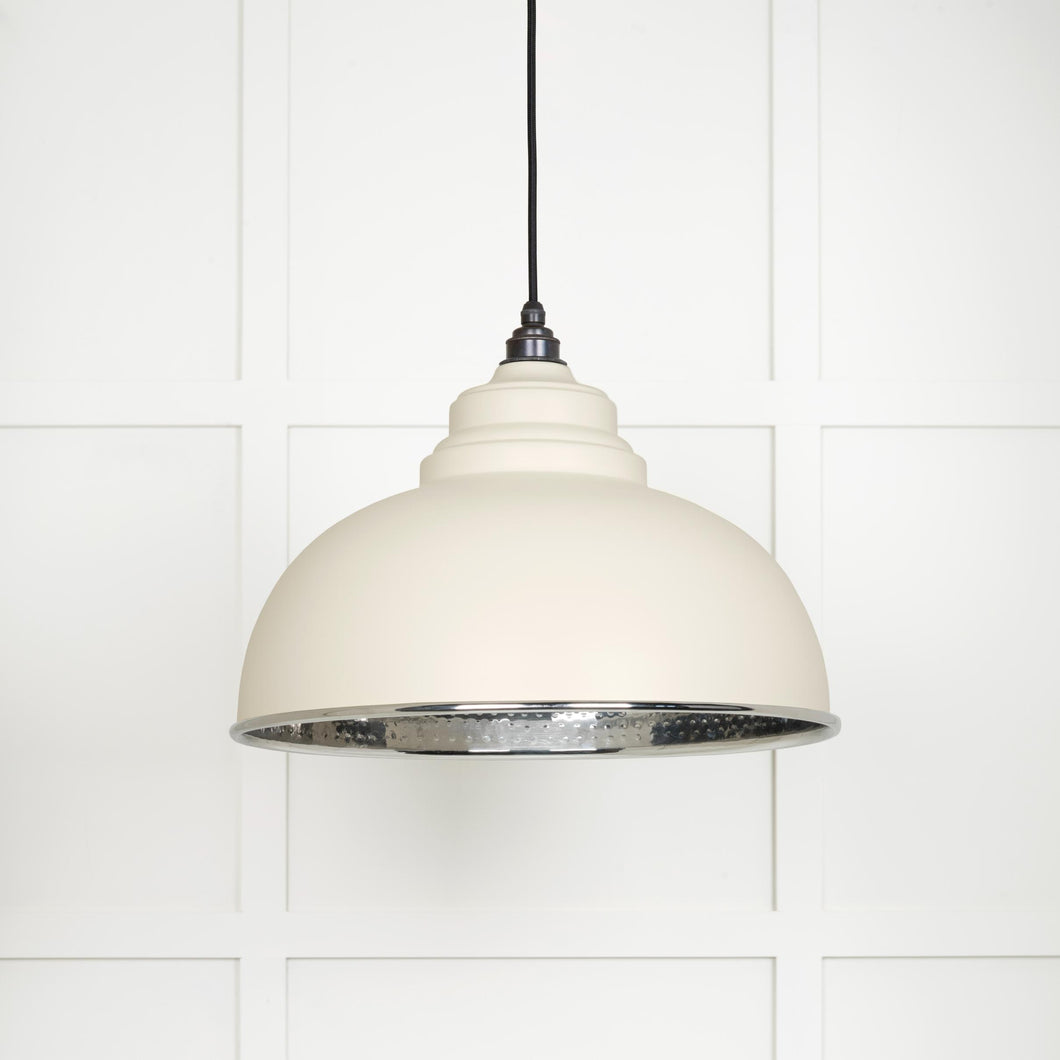 45472TE Hammered Nickel Harborne Pendant in Teasel