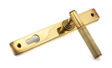 Load image into Gallery viewer, 45499 Aged Brass Brompton Slimline Lever Espag. Lock Set
