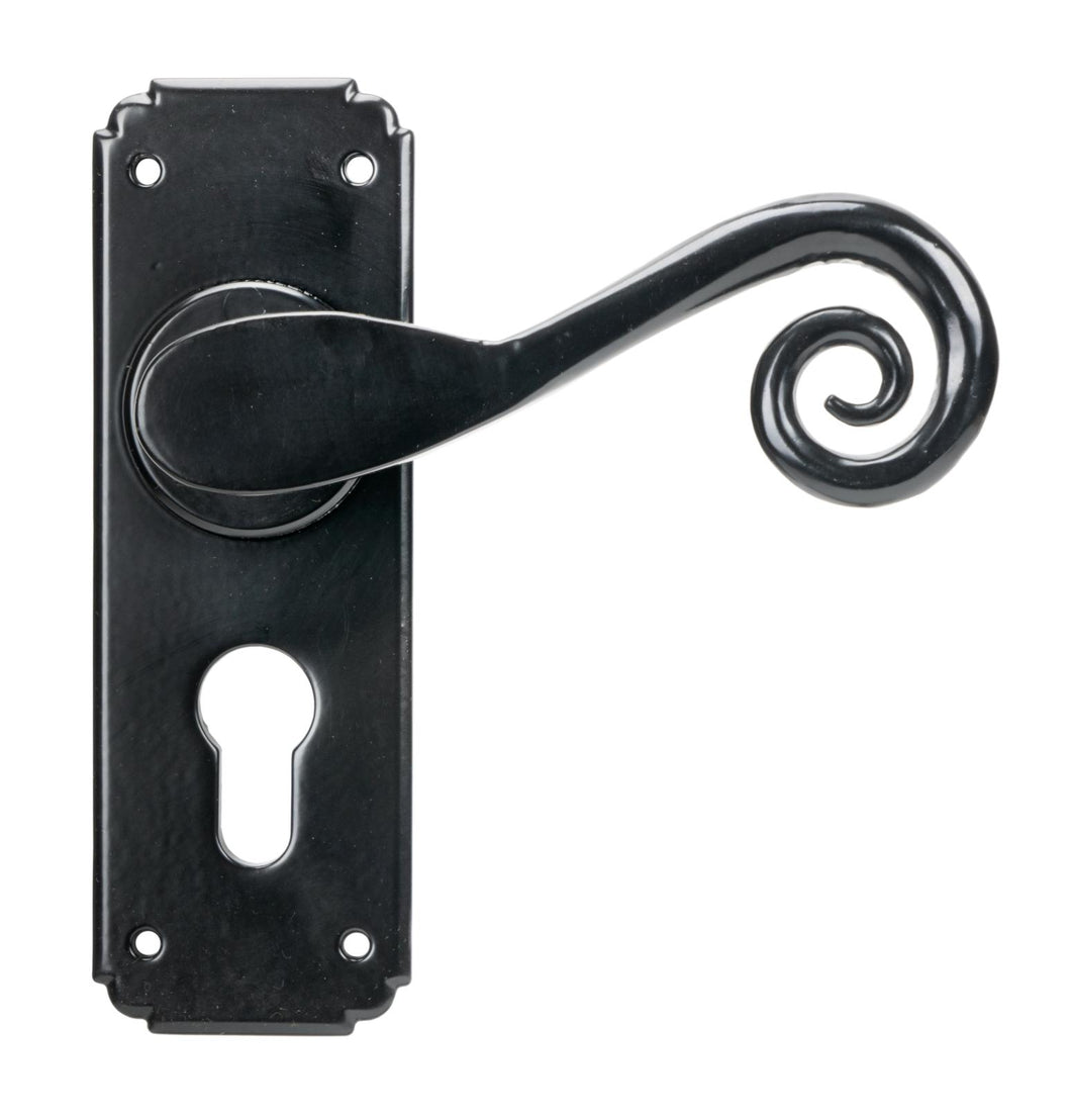 45591 Black Monkeytail Lever Euro Lock Set
