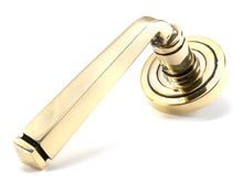 Load image into Gallery viewer, 45612 Aged Brass Avon Round Lever on Rose Set (Art Deco)
