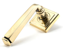 Load image into Gallery viewer, 45614 Aged Brass Avon Round Lever on Rose Set (Square)
