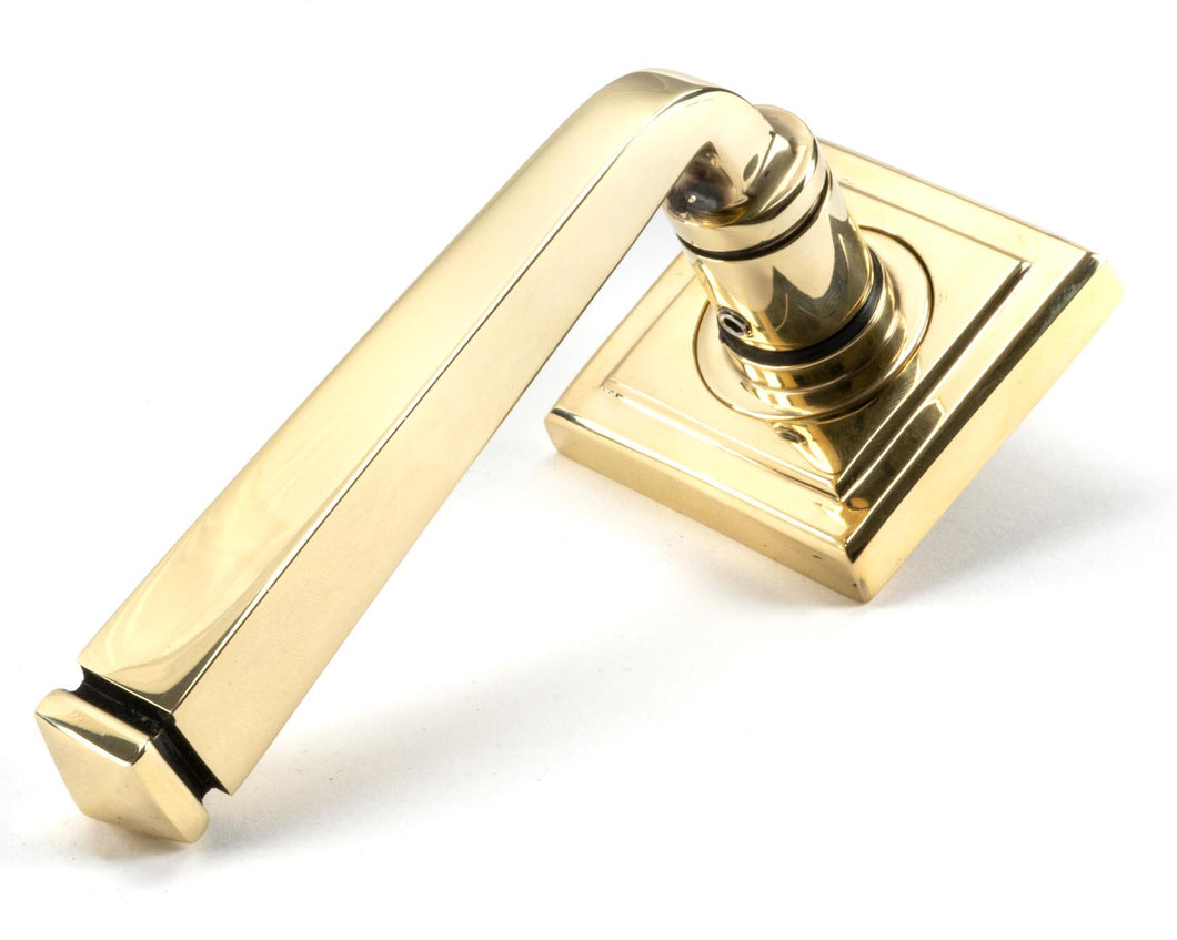 45614 Aged Brass Avon Round Lever on Rose Set (Square)