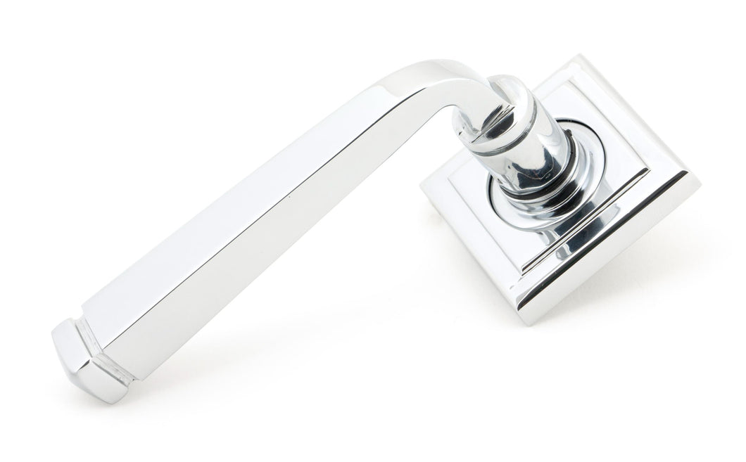 45618 Polished Chrome Avon Round Lever on Rose Set (Square)