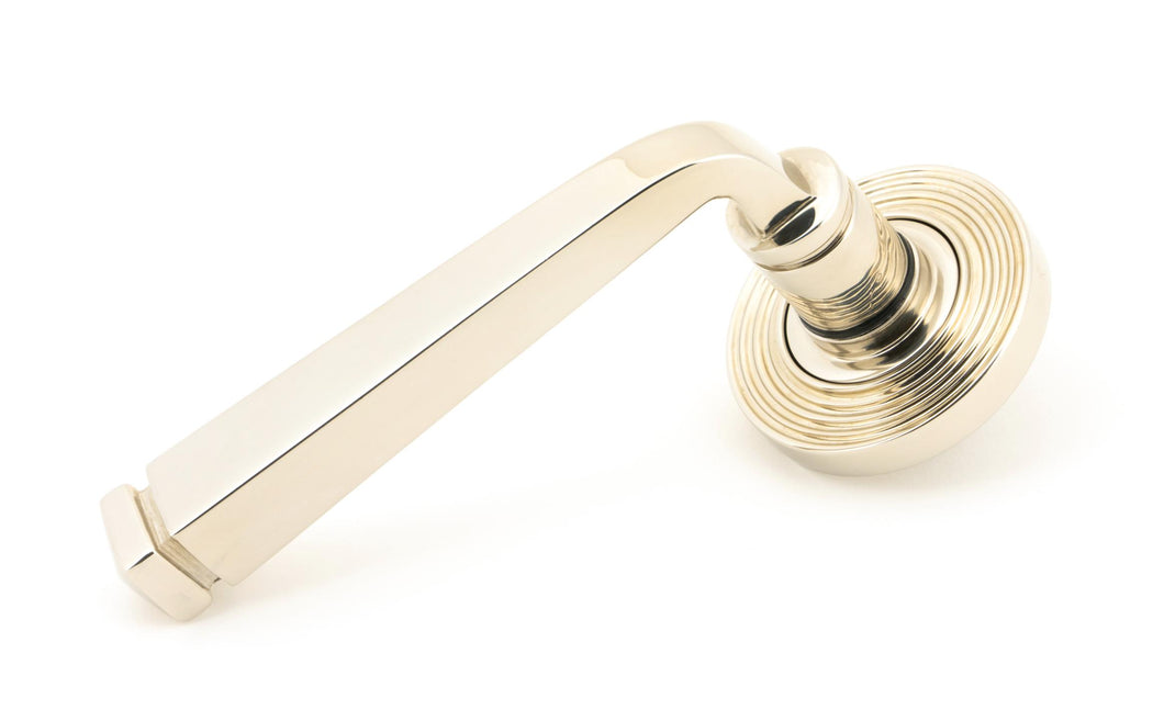 45621 Polished Nickel Avon Round Lever on Rose Set (Beehive)