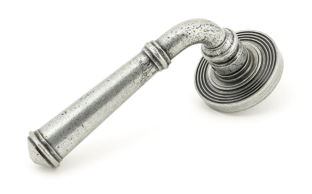 45645 Pewter Regency Lever on Rose Set (Beehive)