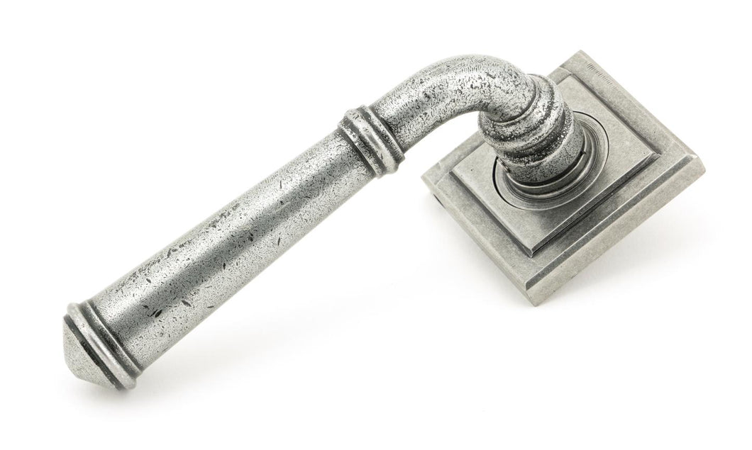 45646 Pewter Regency Lever on Rose Set (Square)