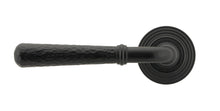 Load image into Gallery viewer, 45653 Matt Black Hammered Newbury Lever on Rose Set (Beehive)
