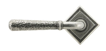 Load image into Gallery viewer, 45658 Pewter Hammered Newbury Lever on Rose Set (Square)
