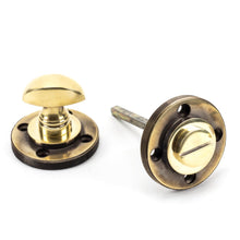 Load image into Gallery viewer, 45732 Aged Brass Round Thumbturn Set (Art Deco)

