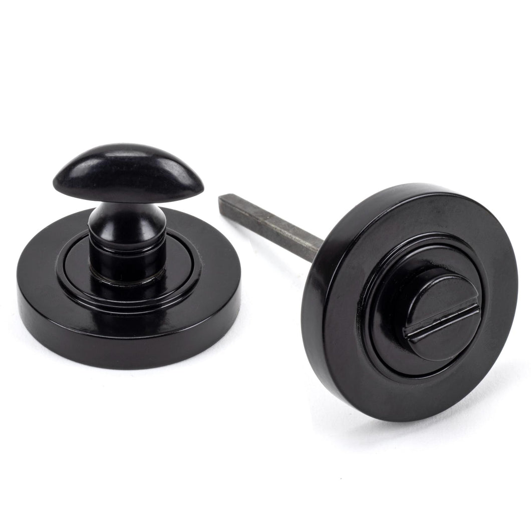45743 Black Round Thumbturn Set (Plain)