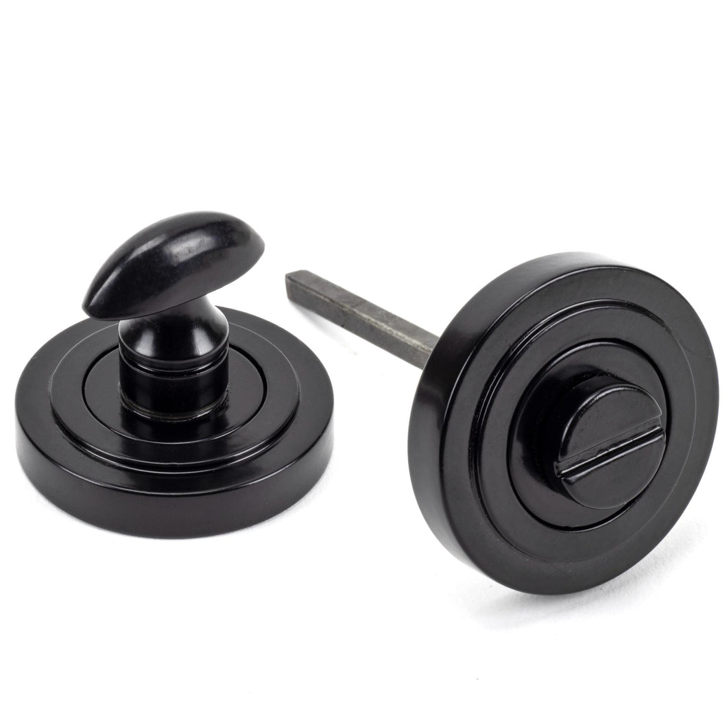 45744 Black Round Thumbturn Set (Art Deco)