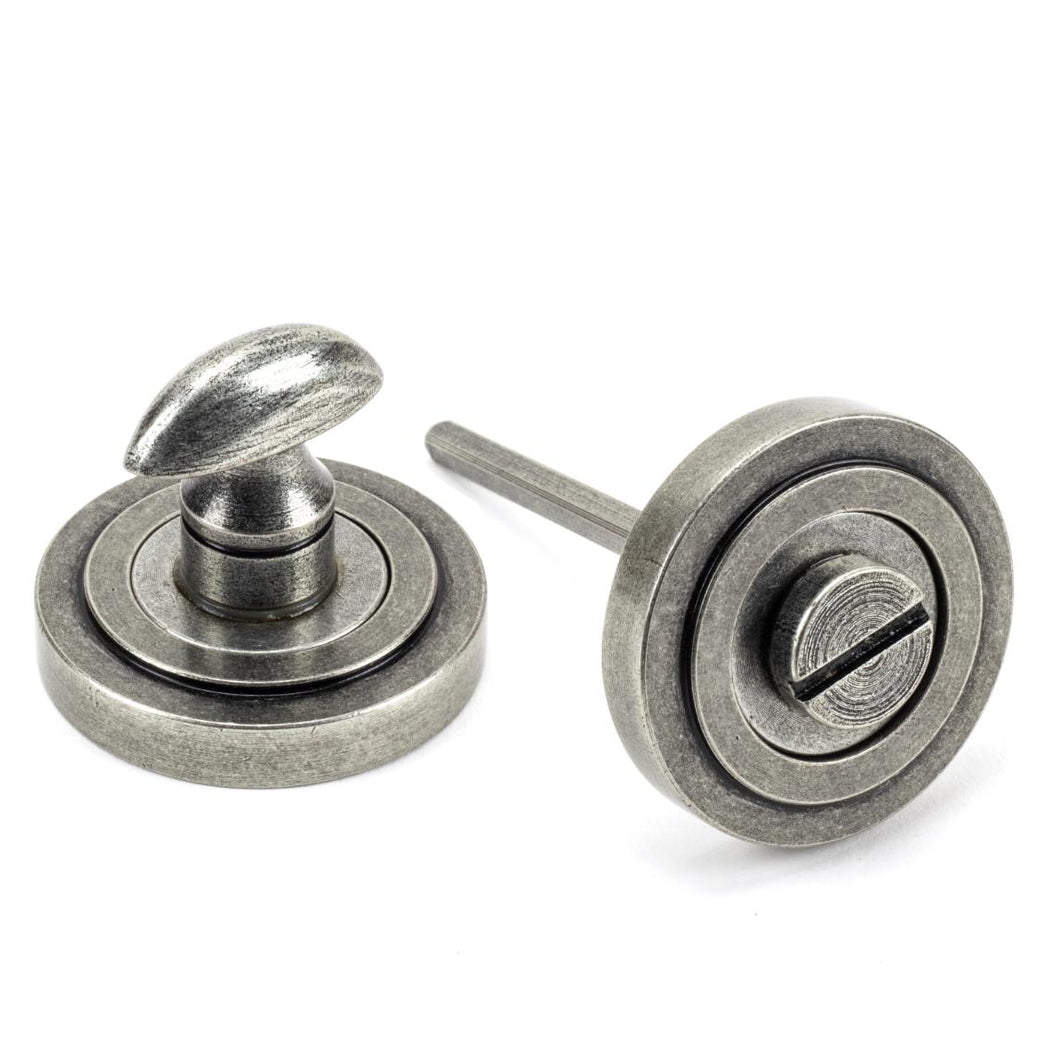 45752 Pewter Round Thumbturn Set (Art Deco)