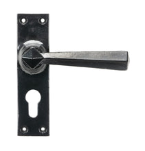 Load image into Gallery viewer, 45759 Black Straight Lever Euro Lock Set
