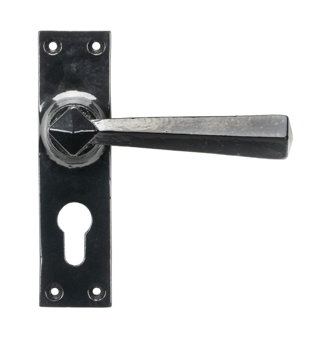 45759 Black Straight Lever Euro Lock Set