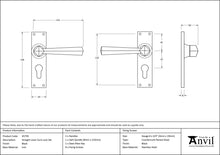 Load image into Gallery viewer, 45759 Black Straight Lever Euro Lock Set
