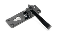 Load image into Gallery viewer, 45759 Black Straight Lever Euro Lock Set
